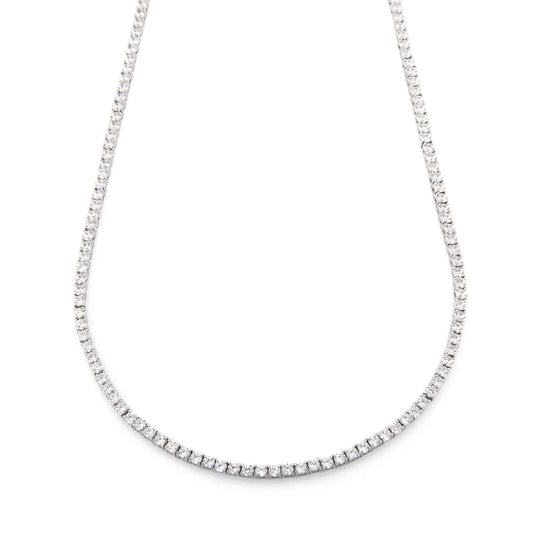 Collana Tennis in Argento 925 con Zirconi Bianchi (Lunghezza Regolabile) Gioielli in Argento