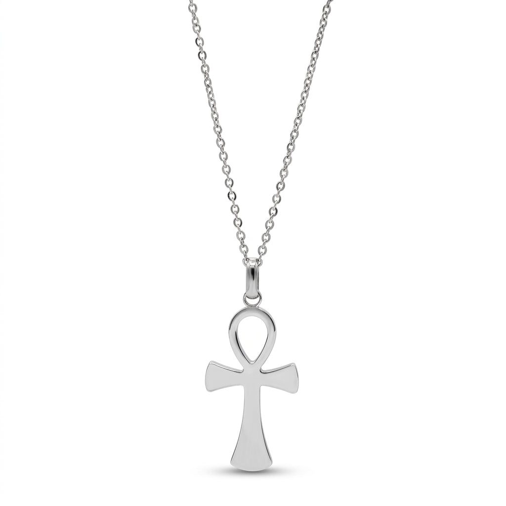 Collana Uomo Fortynine in Acciaio con Pendente Croce Egizia Ankh