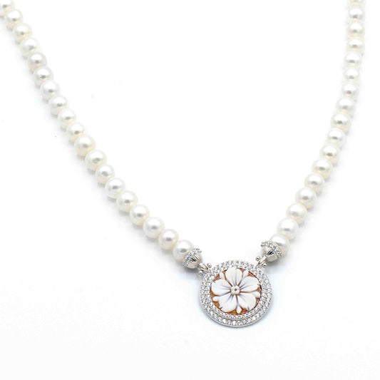 Collana Di Perle Con Cammeo