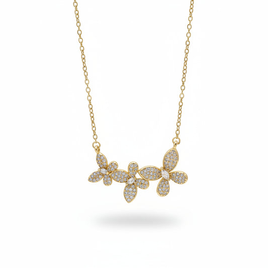 Collana Farfalle a Pavè Gold Gaiè Bijoux