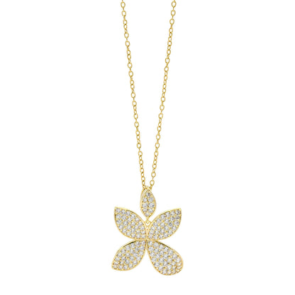 Collana Fiore a Pavè Dorata