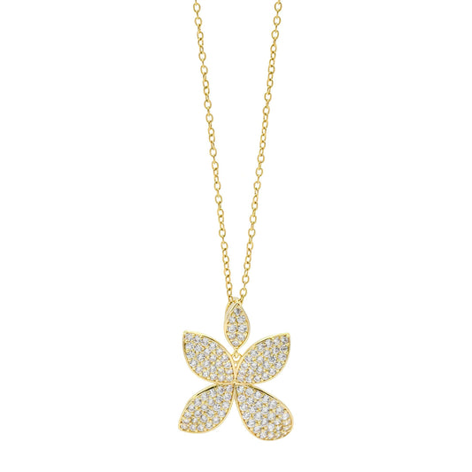 Collana Fiore a Pavè Dorata