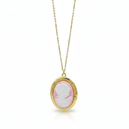 Collana Gold Cammeo Rosa e Bianco Gaiè Bijoux