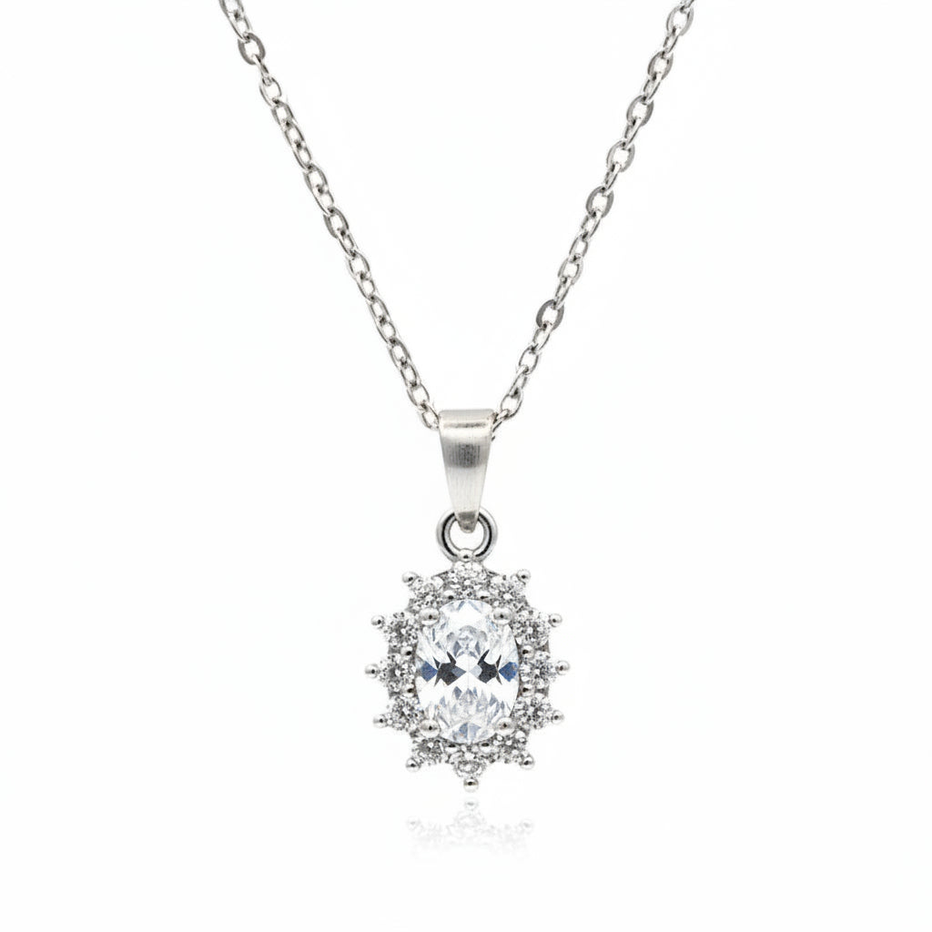 Collana Kate Argentata Pietra Bianca Gaiè Bijoux