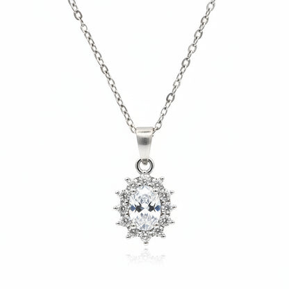 Collana Kate Argentata Pietra Bianca Gaiè Bijoux