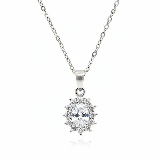 Collana Kate Argentata Pietra Bianca Gaiè Bijoux