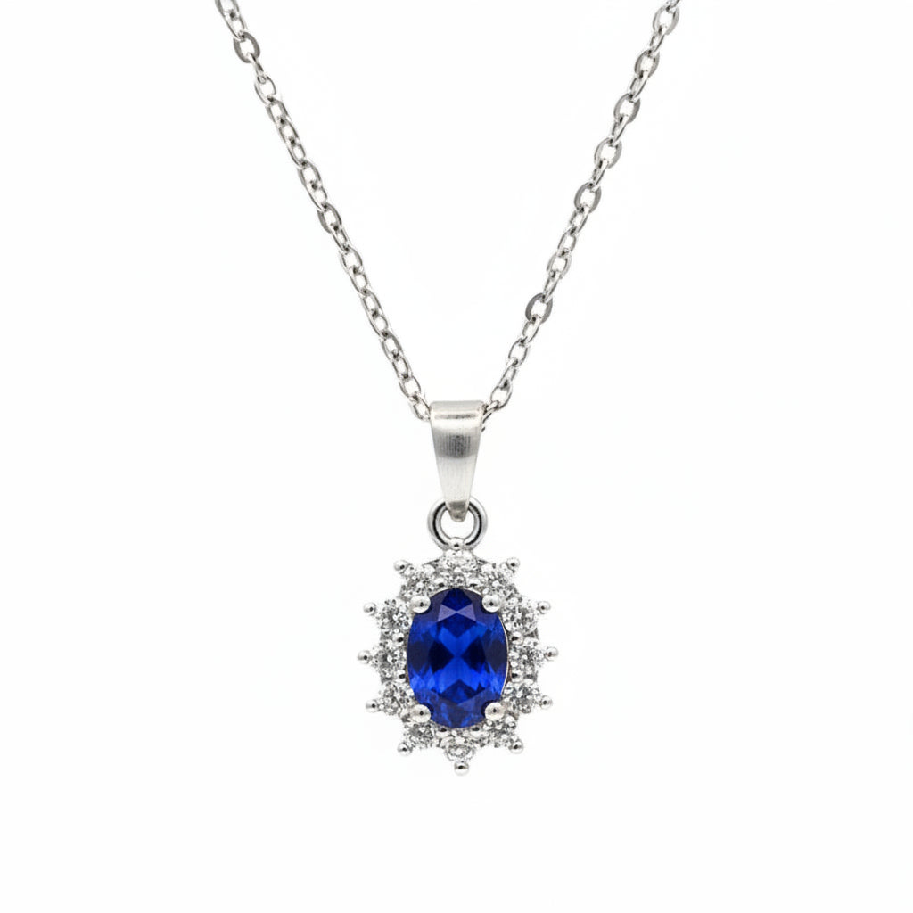 Collana Kate Argentata Pietra Blu Gaiè Bijoux