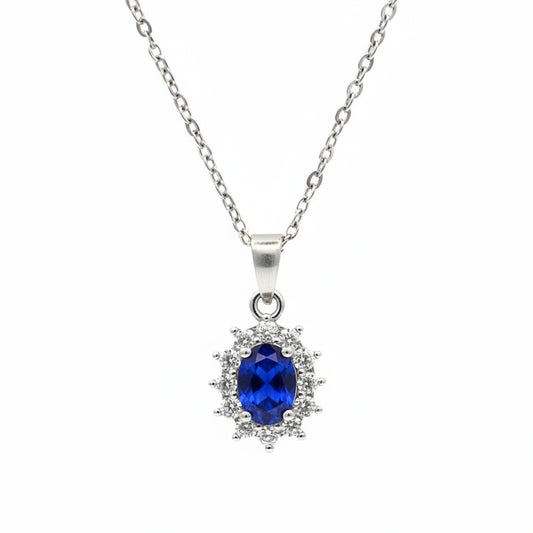 Collana Kate Argentata Pietra Blu Gaiè Bijoux