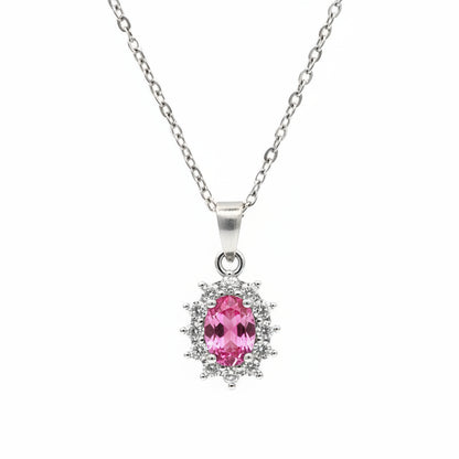 Collana Kate Argentata Pietra Rosa Gaiè Bijoux