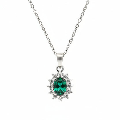Collana Kate Argentata Pietra Verde Gaiè Bijoux