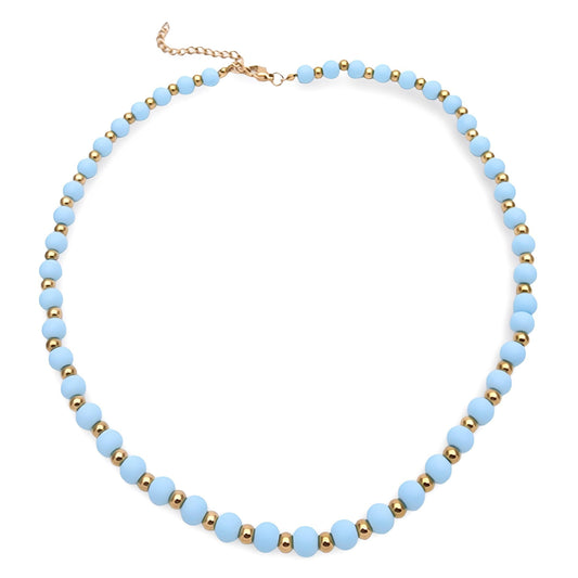Collana Sfere Oro e Celeste