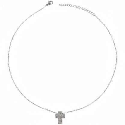 Collana Silver con Croce 3D a Pavè Gaiè Bijoux