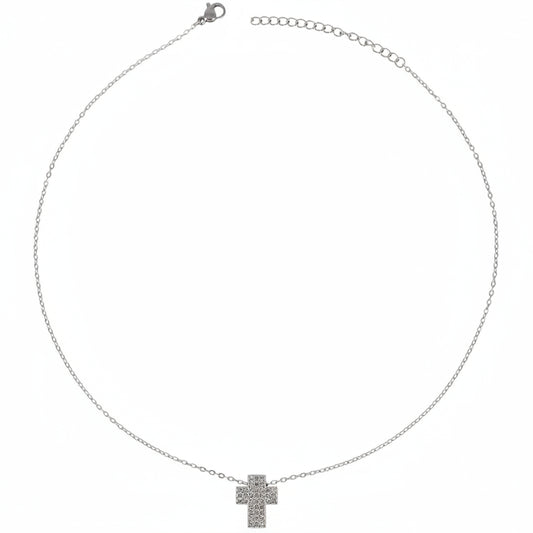 Collana Silver con Croce 3D a Pavè Gaiè Bijoux