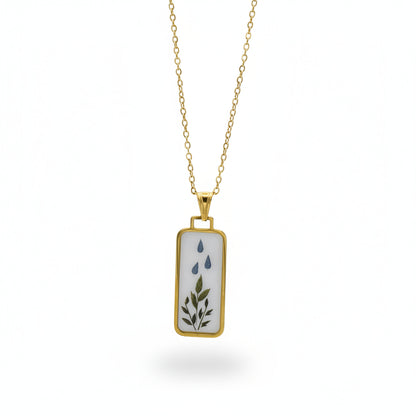 Collana con Dipinto Foglie Gold Gaiè Bijoux