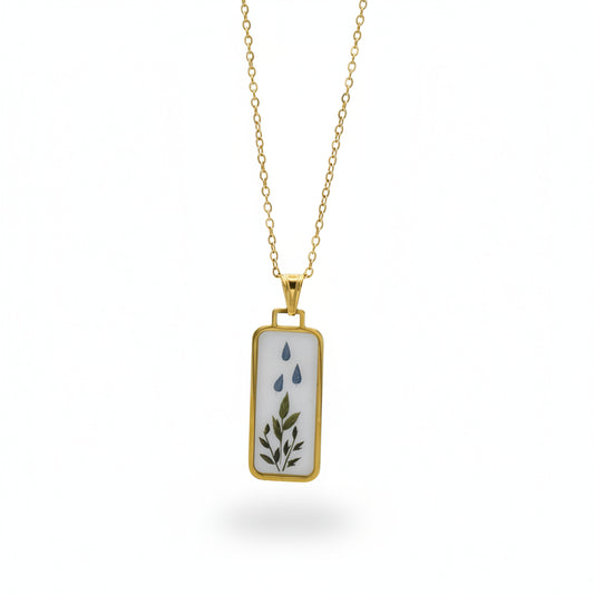 Collana con Dipinto Foglie Gold Gaiè Bijoux
