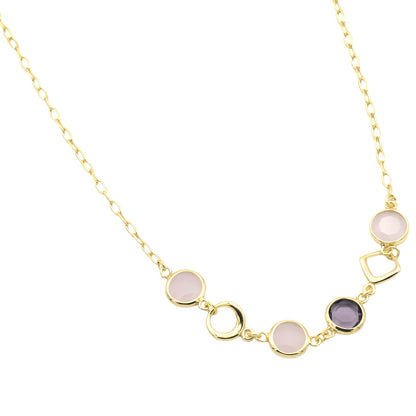 Collana in Argento Dorato e Cristalli ColoratI