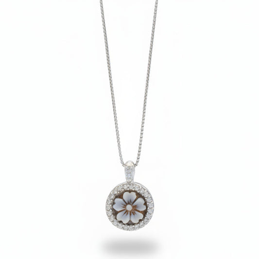 Collana In Argento Con Cammeo E Zirconi