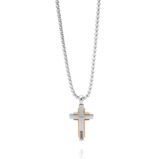 Collana con Croce  e Zirconi Neri