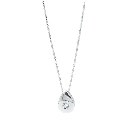 Collana con Goccia in Oro Bianco