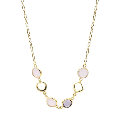 Collana in Argento Dorato e Cristalli ColoratI