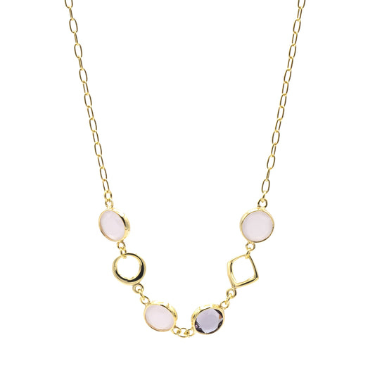 Collana in Argento Dorato e Cristalli ColoratI