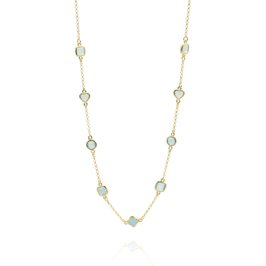 Collana in Argento Dorato e Cristalli Colorati