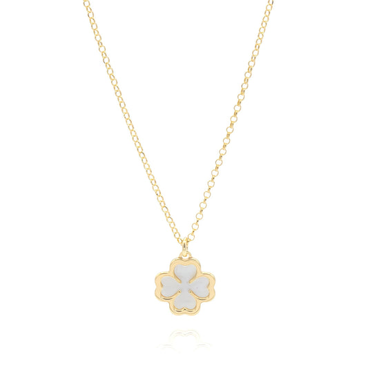 Collana in Argento Quadrifoglio e Madreperla