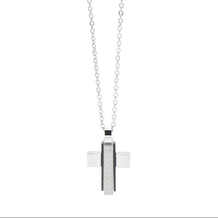 Collana con Croce Lucida e Satinata