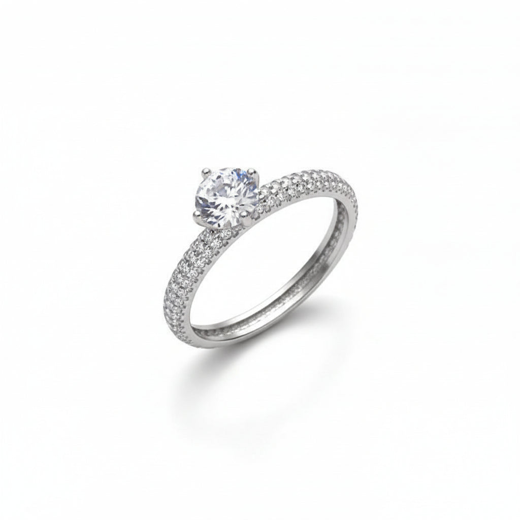 Anello Veretta Solitario in Argento Gioielli in Argento