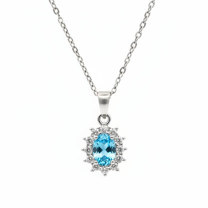 Collana Kate Argentata Pietra Celeste Gaiè Bijoux