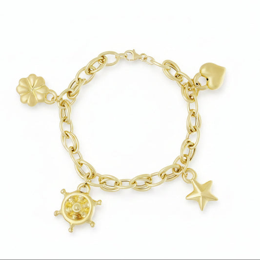 Bracciale a Catena con Elementi Pendenti in Oro 18 Carati Gioielli in Oro