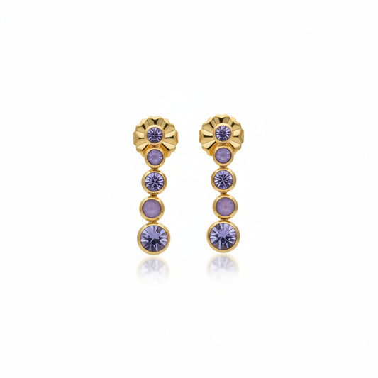 Orecchini Tennis Tondo con Cristalli Lavanda Gaiè Bijoux