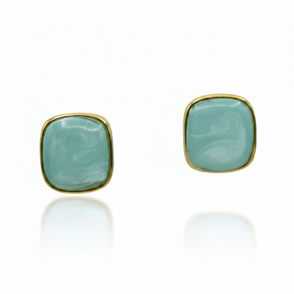 Orecchini Quadrati Gold con Turchese Gaiè Bijoux