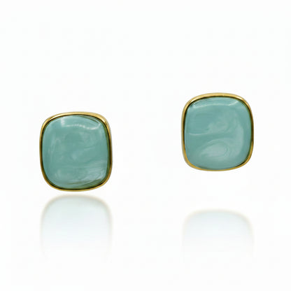 Orecchini Quadrati Gold con Turchese Gaiè Bijoux