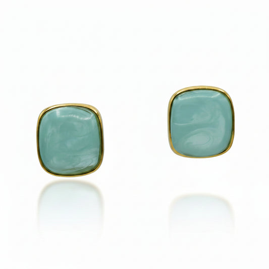 Orecchini Quadrati Gold con Turchese Gaiè Bijoux