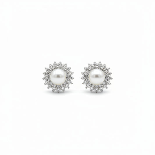 Orecchini in Argento con Perle e Zirconi Gioielli in Argento