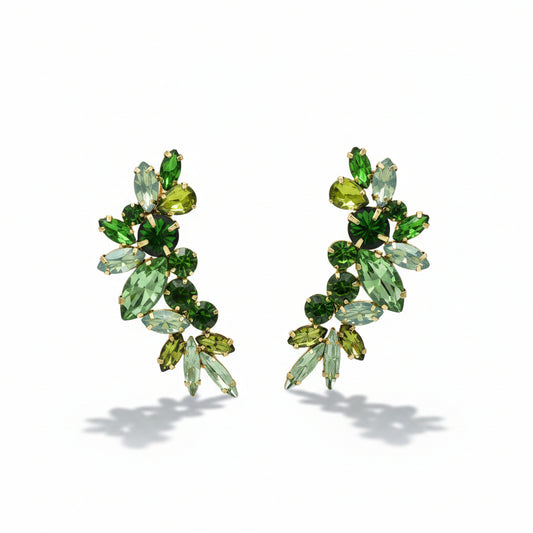 Orecchini Gioiello con Cristalli Verdi Gaiè Bijoux
