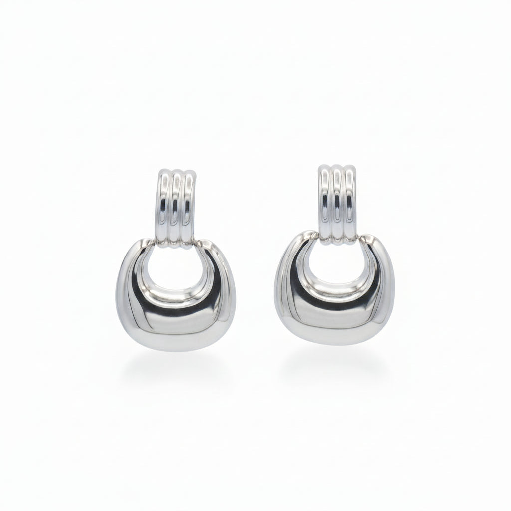 Orecchini a Gancio Nuvola Gunmetal Moderno Gaiè Bijoux