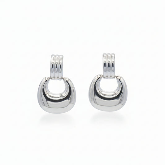 Orecchini a Gancio Nuvola Gunmetal Moderno Gaiè Bijoux