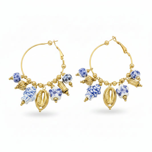 Orecchini Cerchio Charms e Ceramica Gaiè Bijoux