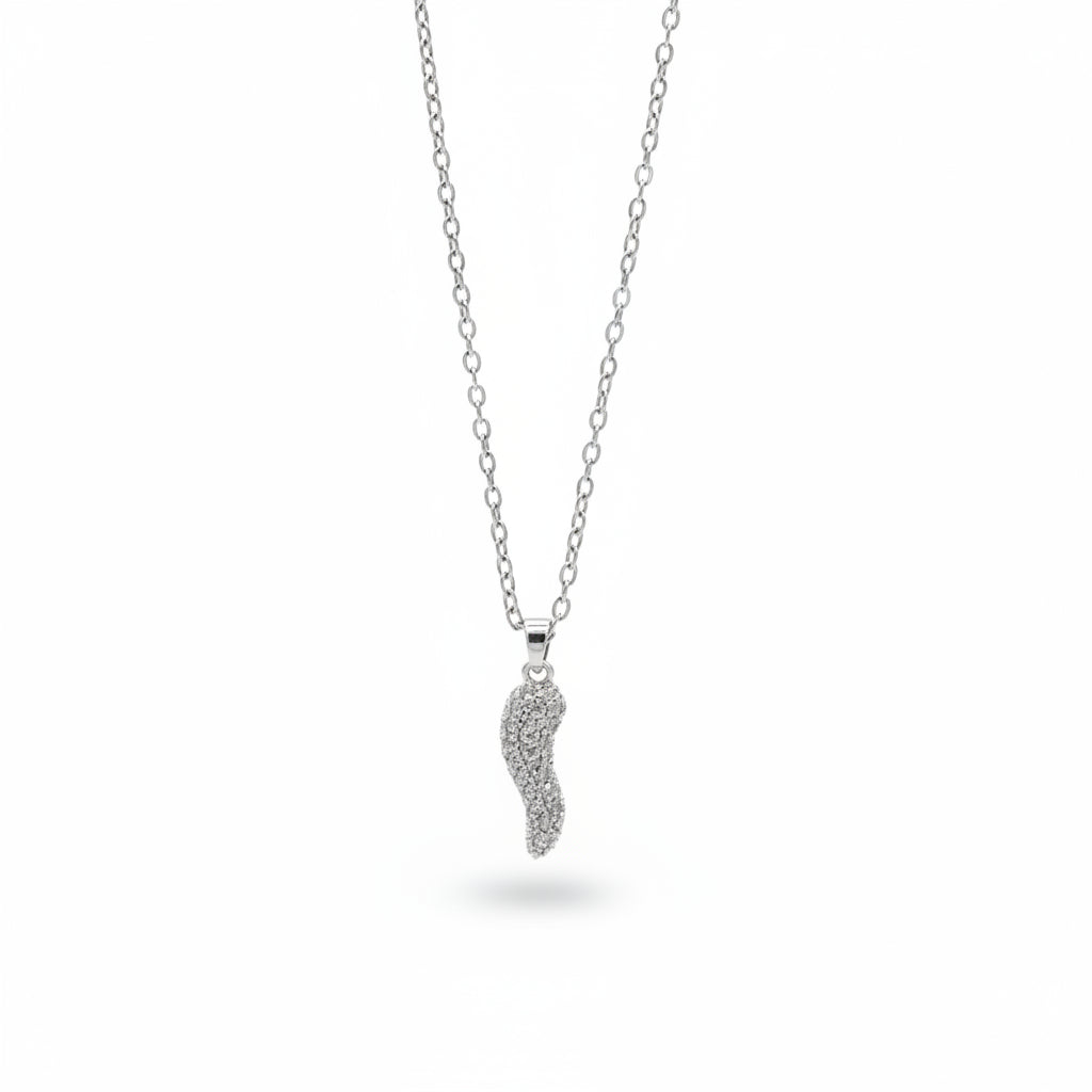 Collana Silver Corno Napoletano a Pavè Gaiè Bijoux