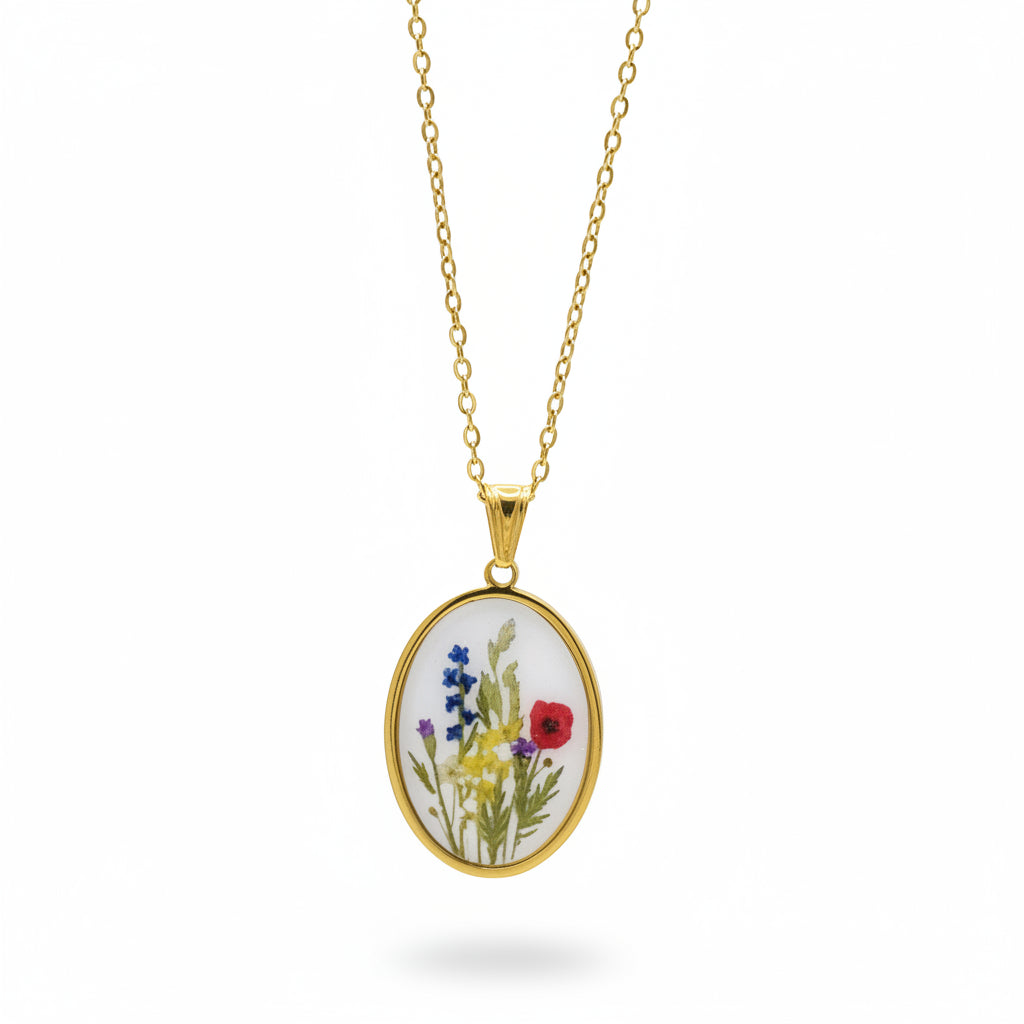 Collana con Dipinto Papaveri e Fiori Gaiè Bijoux