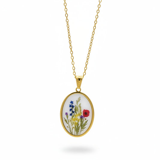 Collana con Dipinto Papaveri e Fiori Gaiè Bijoux