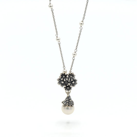 Collana Perle e Fiori in Argento
