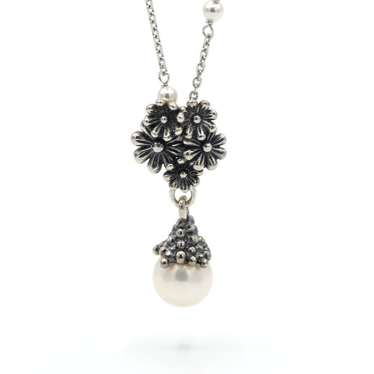Collana Perle e Fiori in Argento