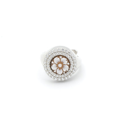 Anello Chevalier Con Cammeo E Zirconi