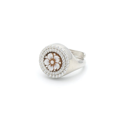 Anello Chevalier Con Cammeo E Zirconi