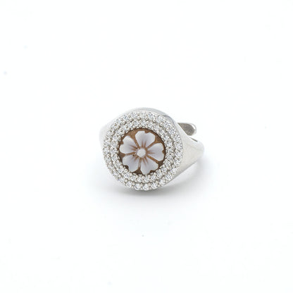 Anello Chevalier Con Cammeo E Zirconi