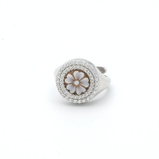 Anello Chevalier Con Cammeo E Zirconi