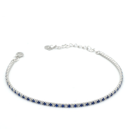 Bracciale Tennis Bianco e Blu